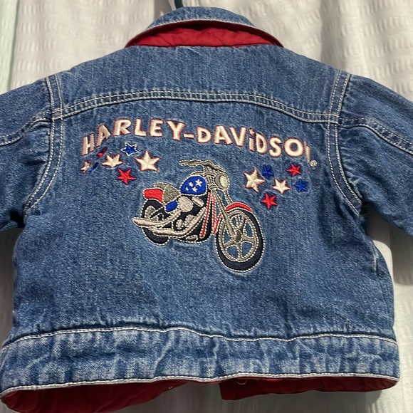 Harley Davidson lined snap closure Jean jacket size 12 months - Picture 5 of 7